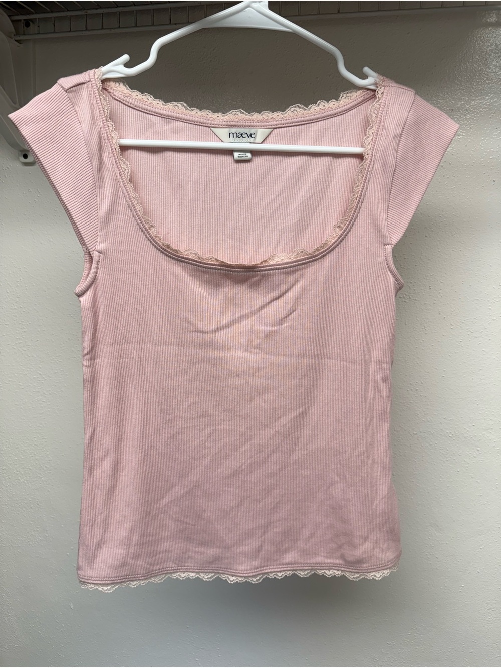 Maeve Ribbed Cap-Sleeve Top - Picture 6 of 6